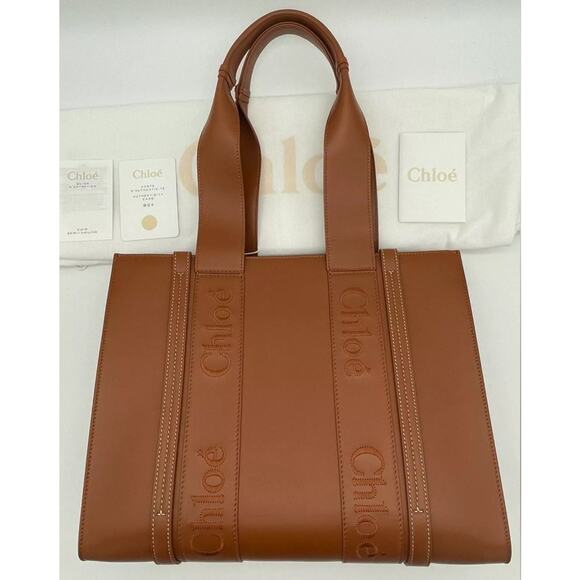 $2K NEW CHLOE MEDIUM WOODY BROWN LEATHER TOTE BAG NWT AUTHENTIC! - Picture 4 of 15